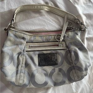 Coach Silver Gray Signature Shoulder Bag